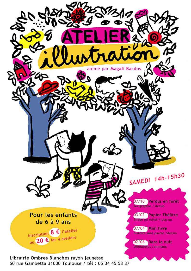 Affiche Magali Bardos Atelier illustration à Ombres Blanches