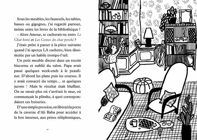 © magali bardos illustration noir blanc gouache roman Actes sud junior Cedric Ramadier chat